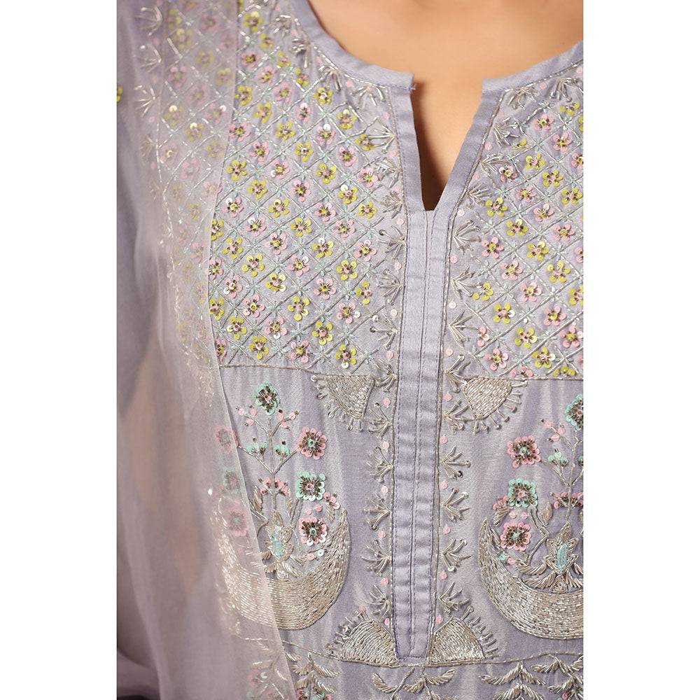 Palak Khandelwal Lavender Blue Kurta Paired with Pants and Dupatta (Set of 3)