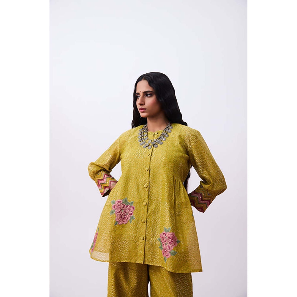 PANTS AND PAJAMAS Antrang Mustard Printed Co-Ord