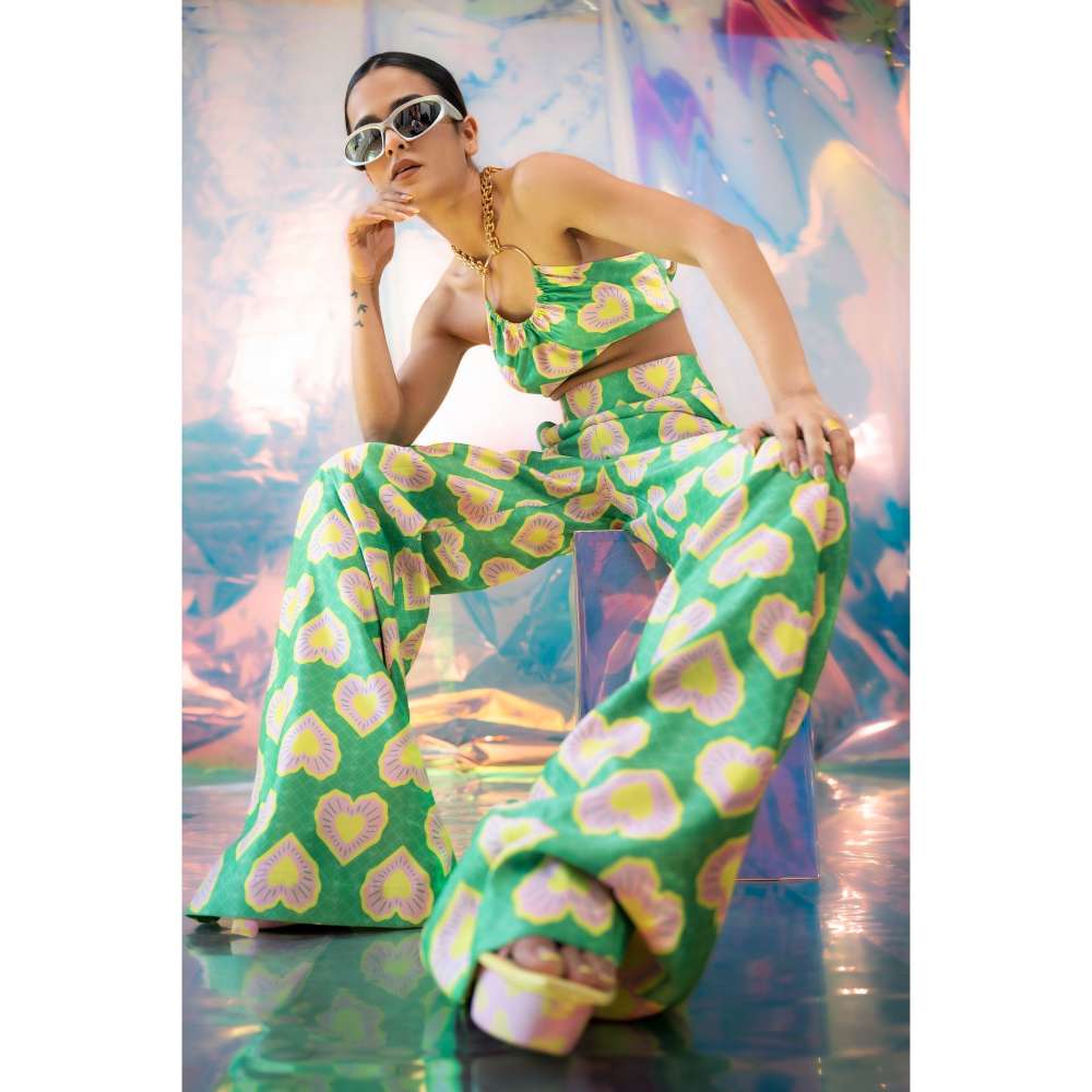 Papa Don't Preach by Shubhika Green Ring Co-Ord (Set of 2)