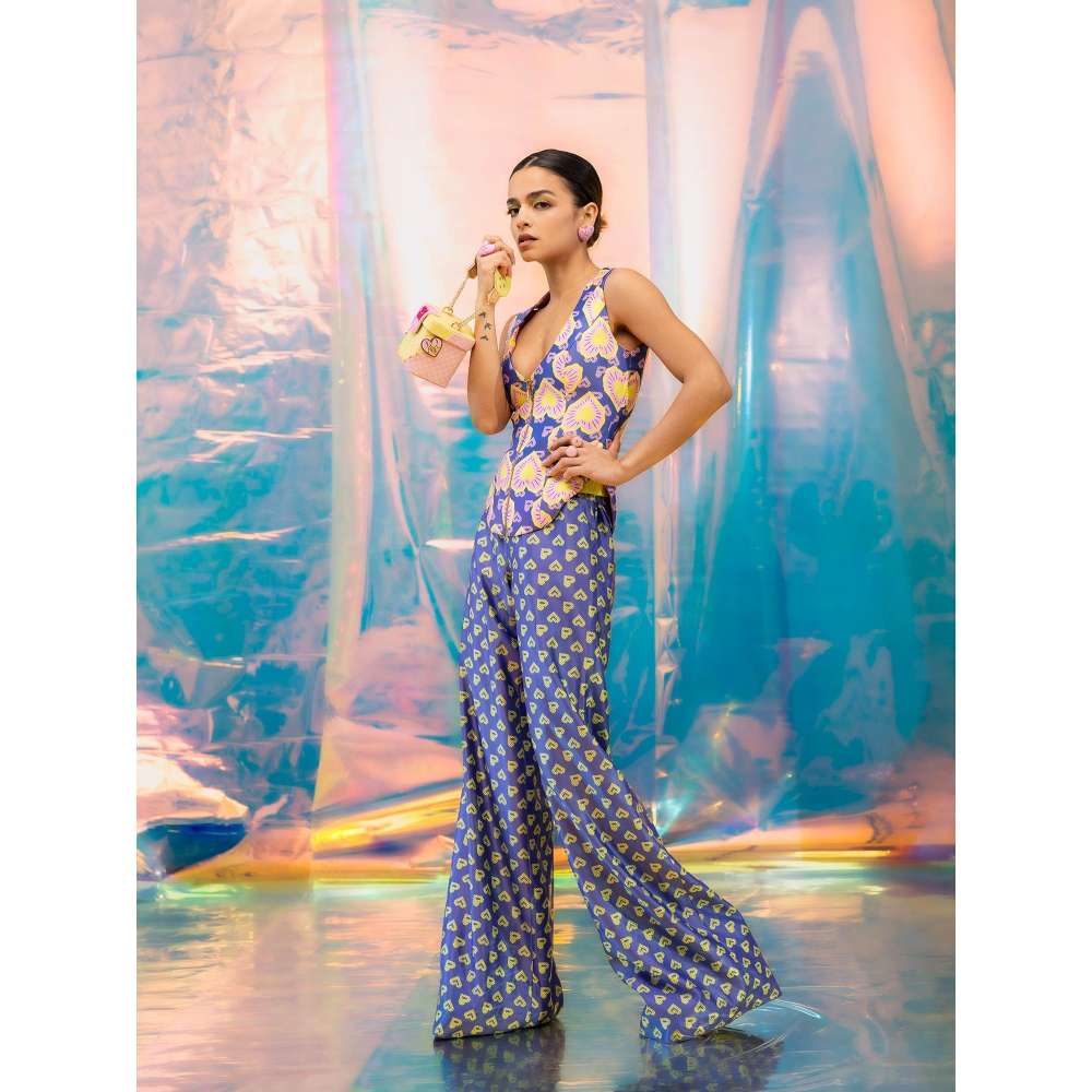 Papa Don't Preach by Shubhika Blue Flared Pants In Pac Street Girl