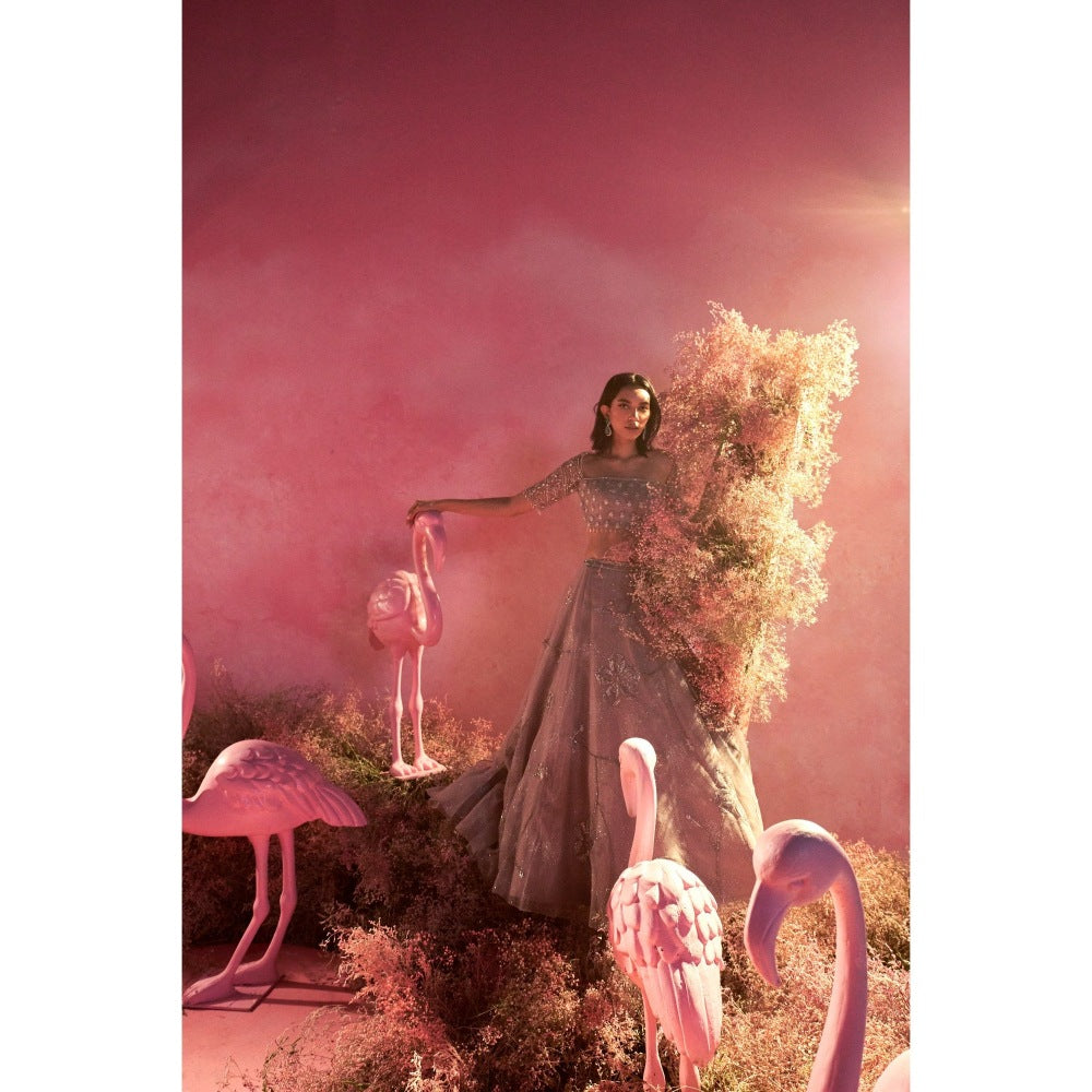 PARUL GANDHI Misty Blouse with Lehenga & Dupatta (Set of 3)