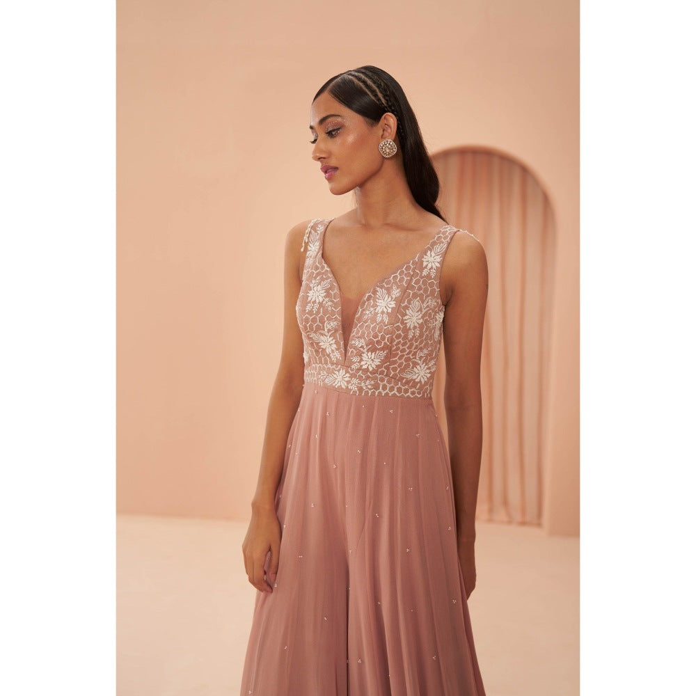 PARUL GANDHI Salmon Peach Jumpsuit