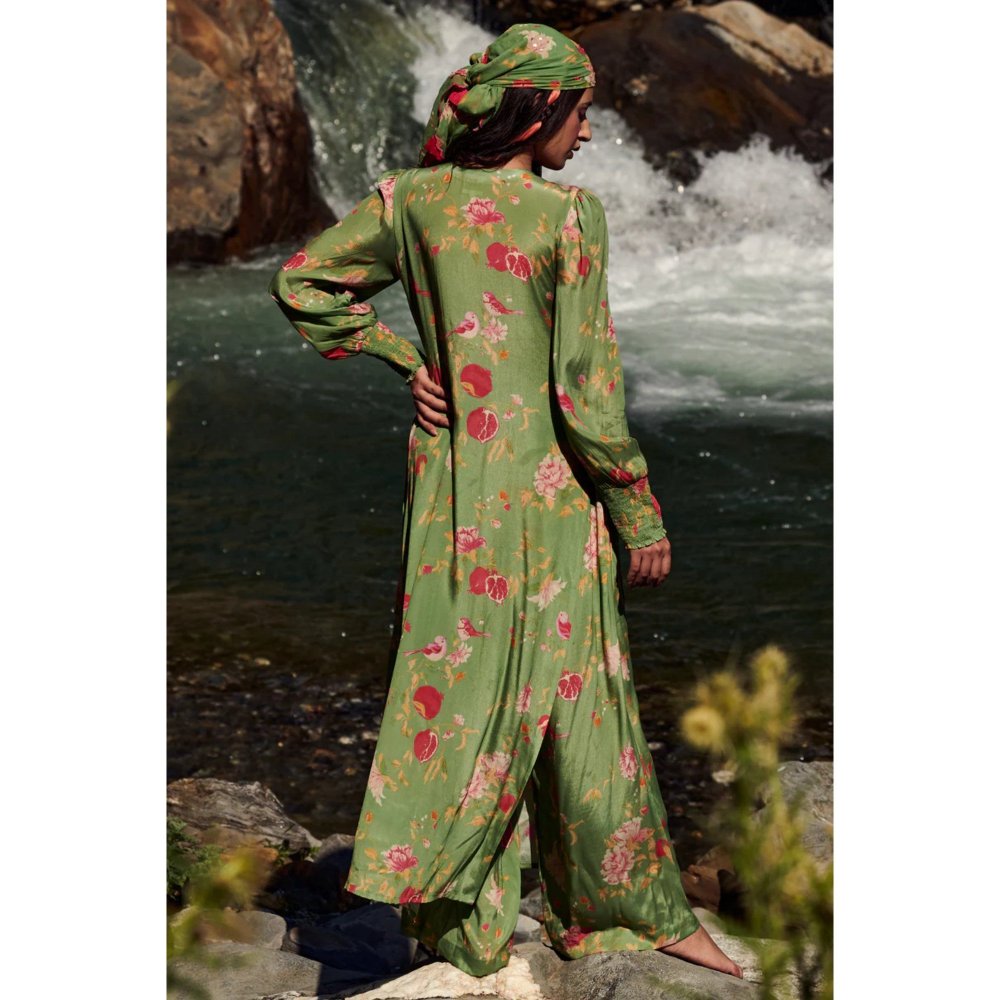 Paulmi & Harsh Fern Green Anar Kurta (Set of 3)