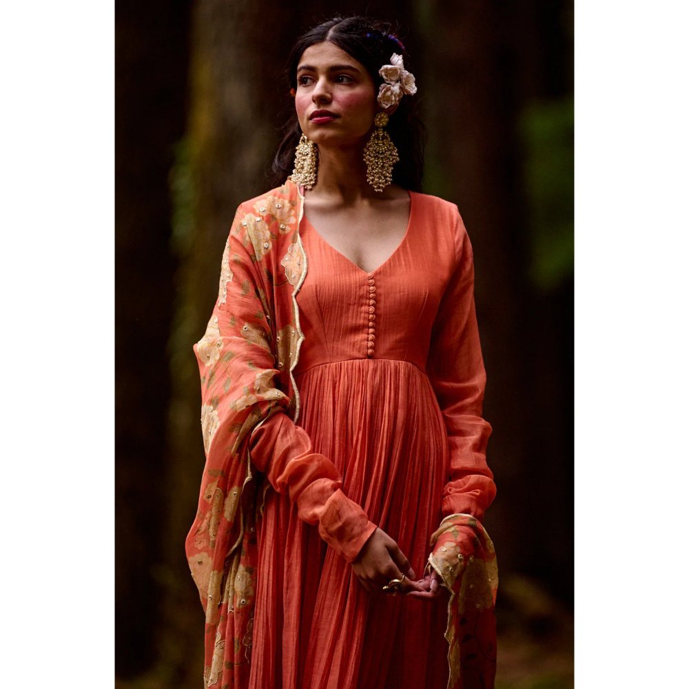 Paulmi & Harsh Sherbet Orange 20 Kali Anarkali (Set of 2)
