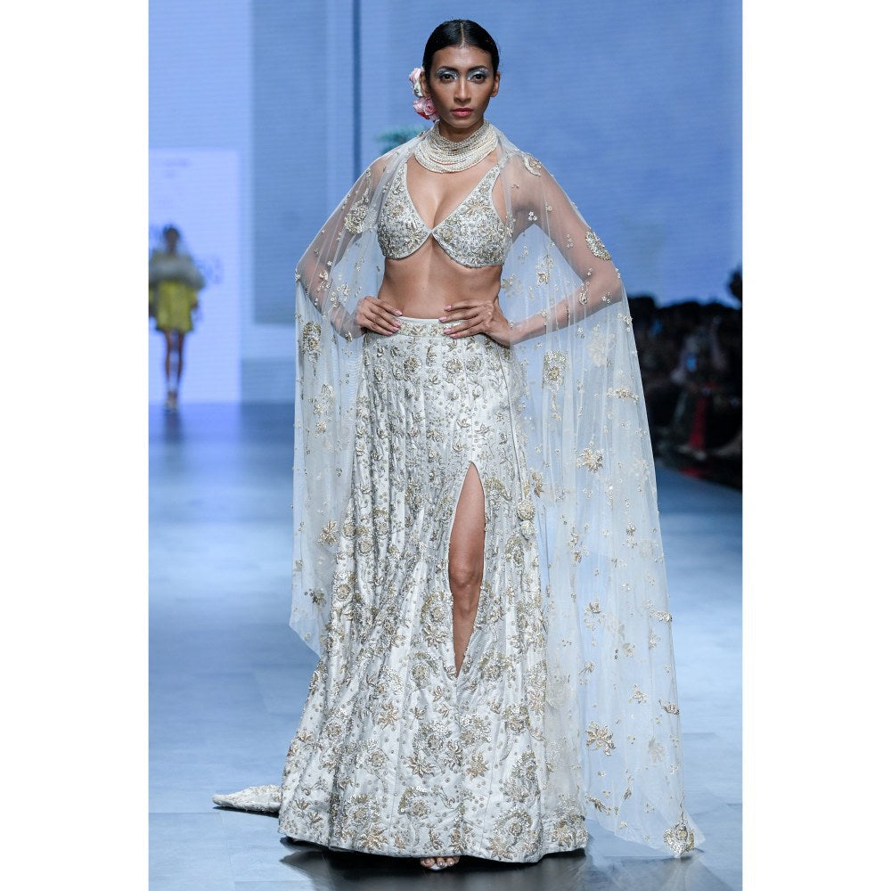 Paulmi & Harsh Emmeline Ivory Lehenga with Choli and Dupatta