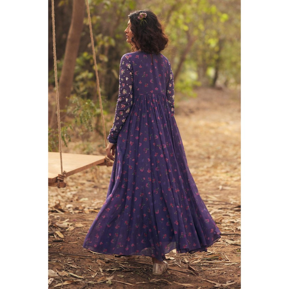 Paulmi & Harsh Purple Harlow Anarkali Dress with Dupatta