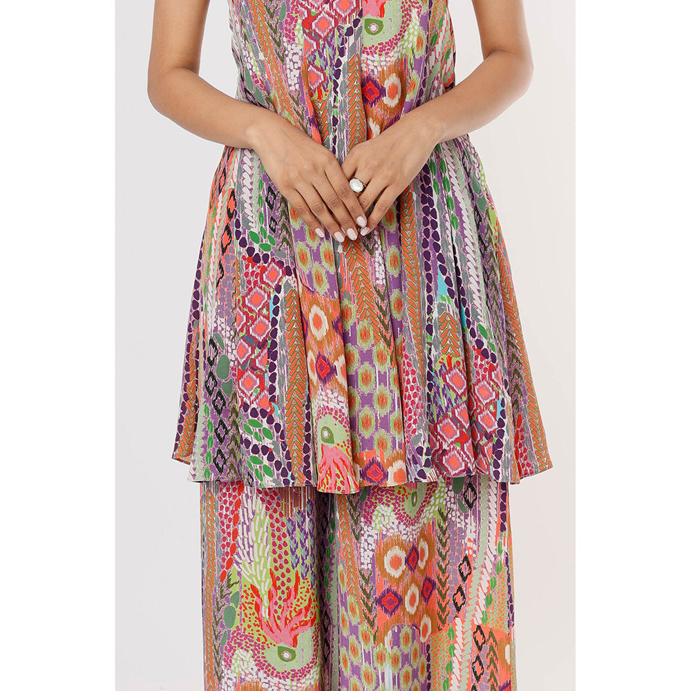 Payal Singhal Multi-Colour Print Tube Kurta with Palazzo (Set of 2)