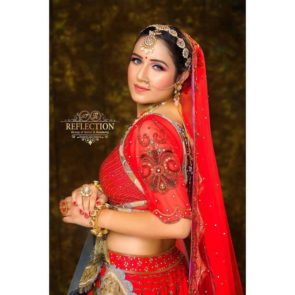 Payal Dawar Red Bridal Lehenga with Blouse and 2 Dupattas (Set of 4)