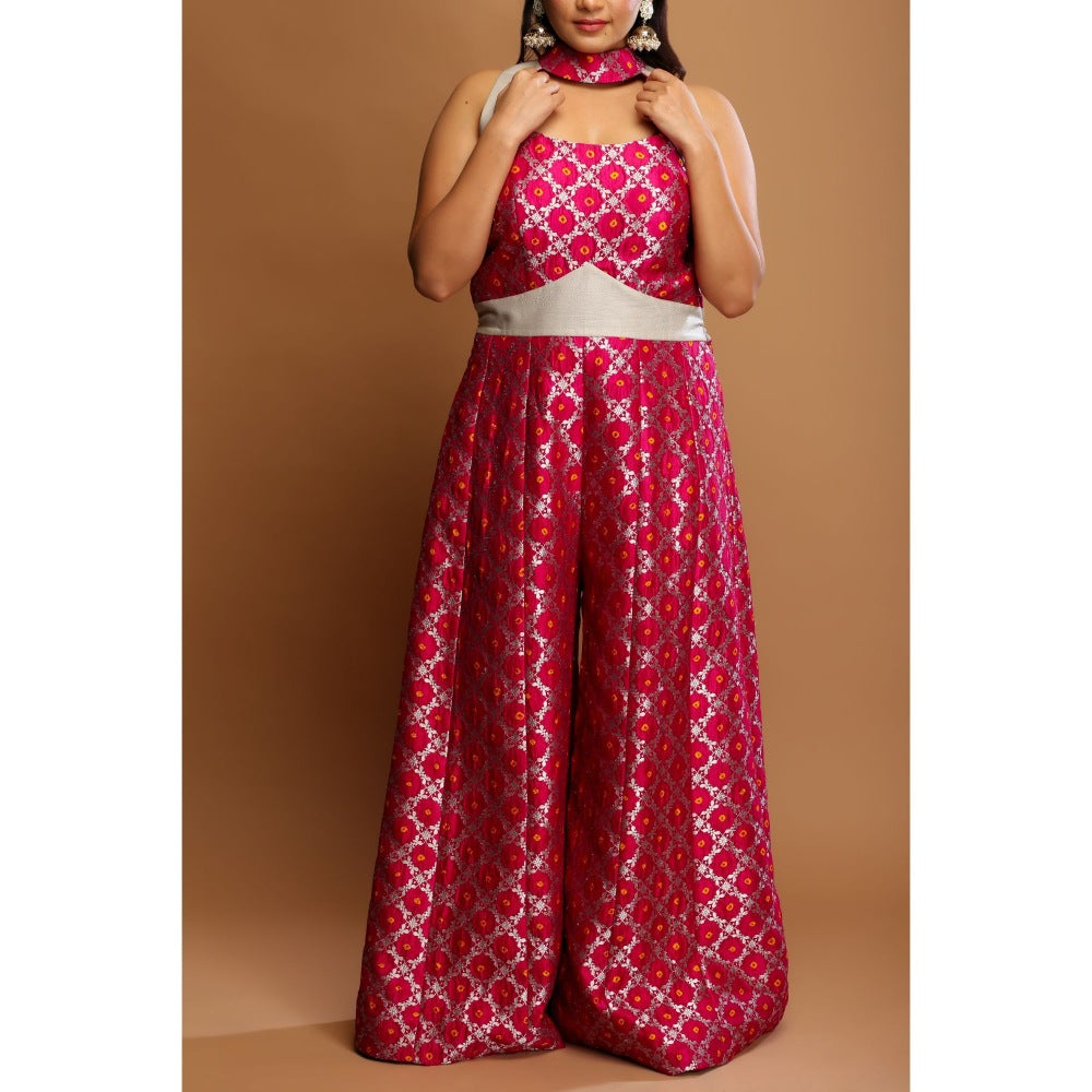 Payal Dawar Magenta Silk Bandhan Jumpsuit
