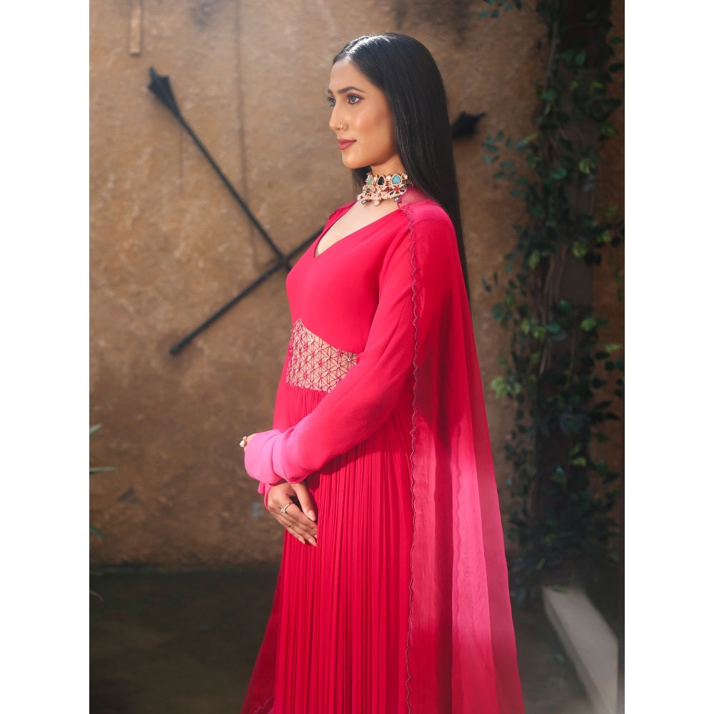 Payal Dawar Pink Shaina Anarkali with Dupatta (Set of 2)