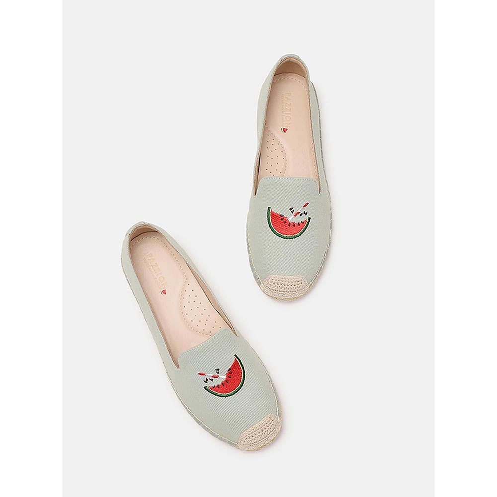 PAZZION Women's Light Green One In A Melon Espadrilles