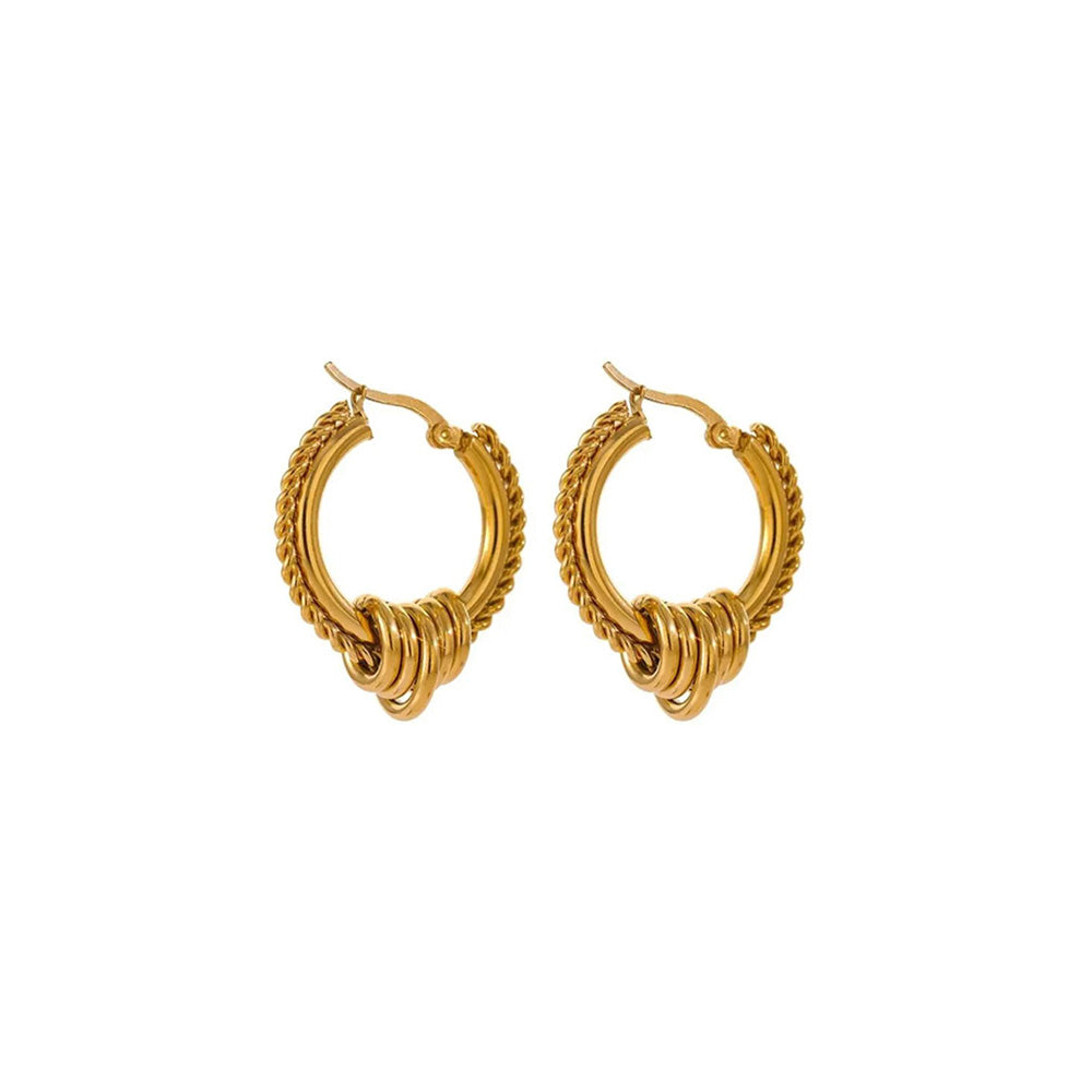 Peachy Accessories Classic Chic Hoop Earrings 18K Gold Plated