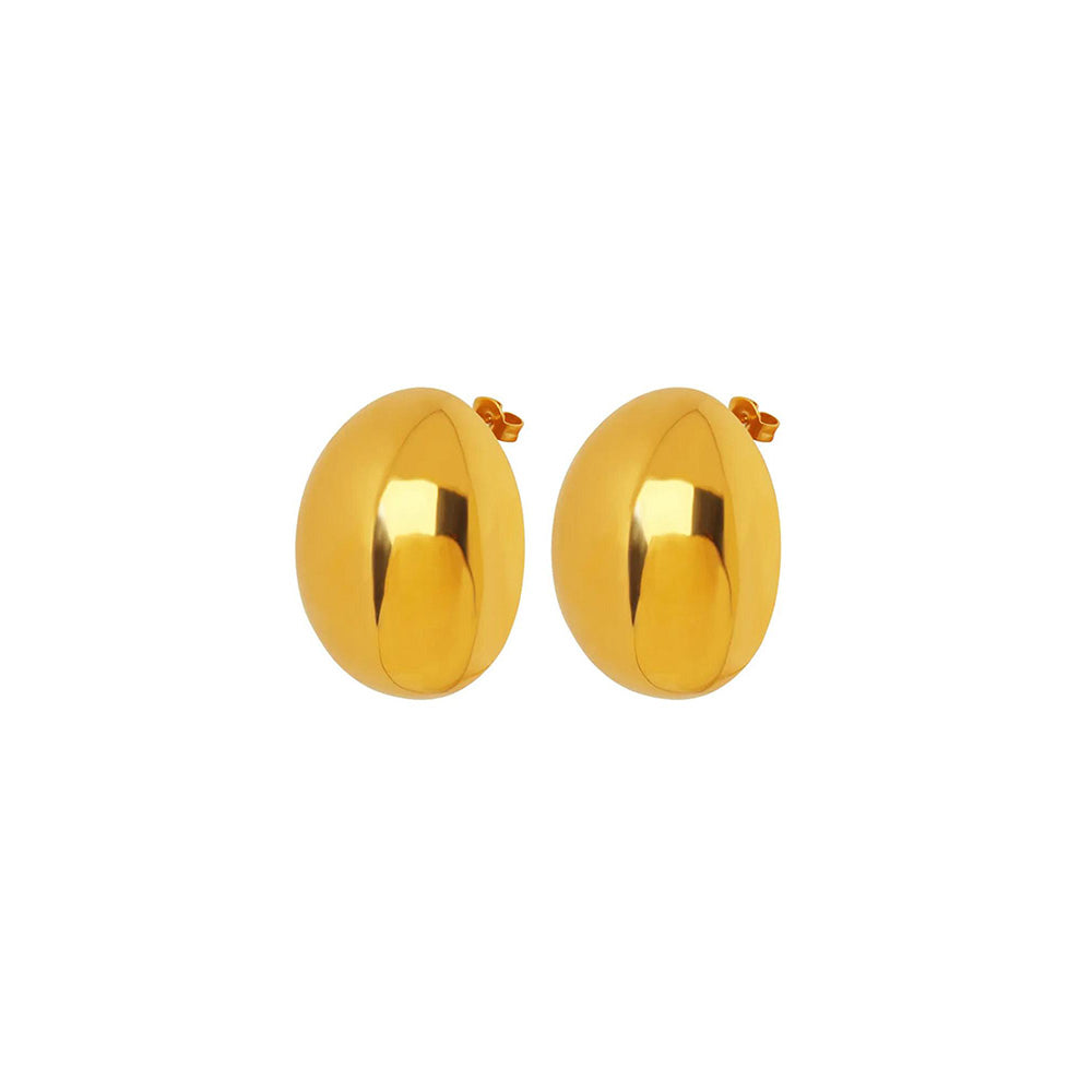 Peachy Accessories Large Iconic Oval Earrings - 18K Gold Plated