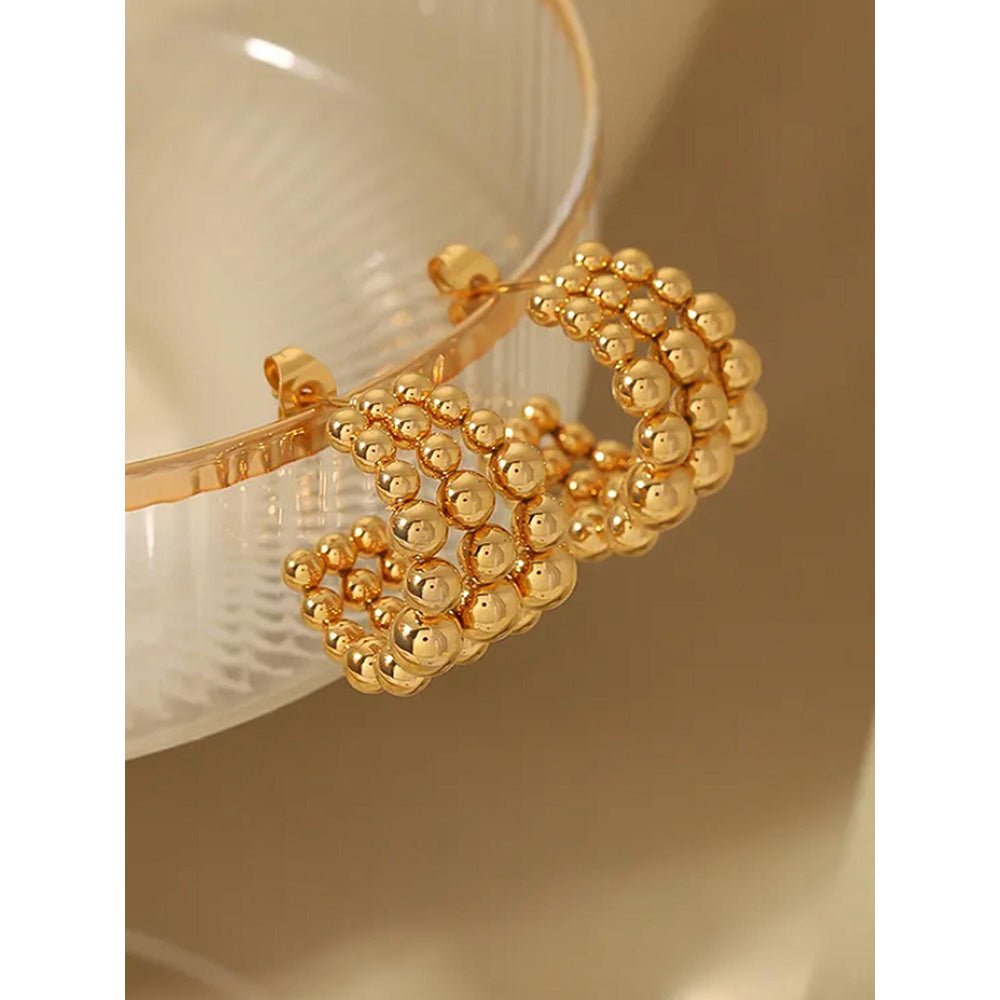 Peachy Accessories Classic Diana 18K Gold Plated Half Hoop Earrings