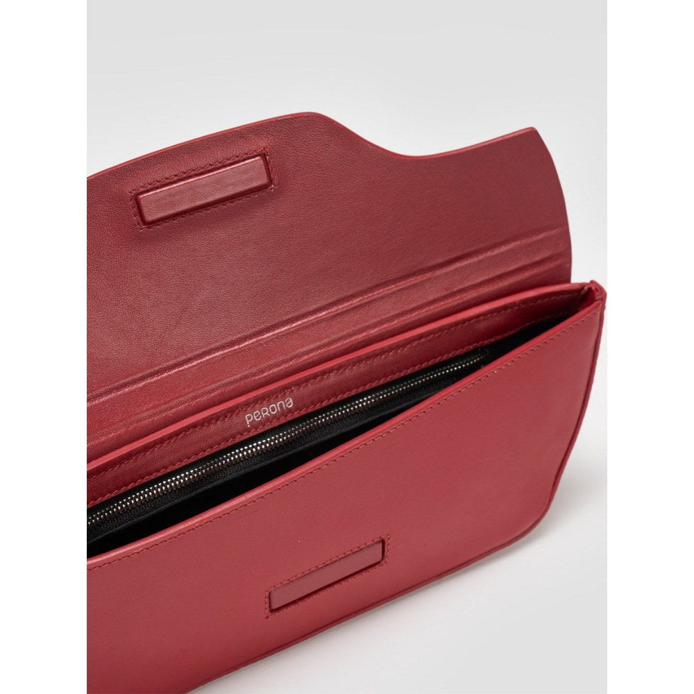 Perona Daisy Solid/Plain Red Clutch