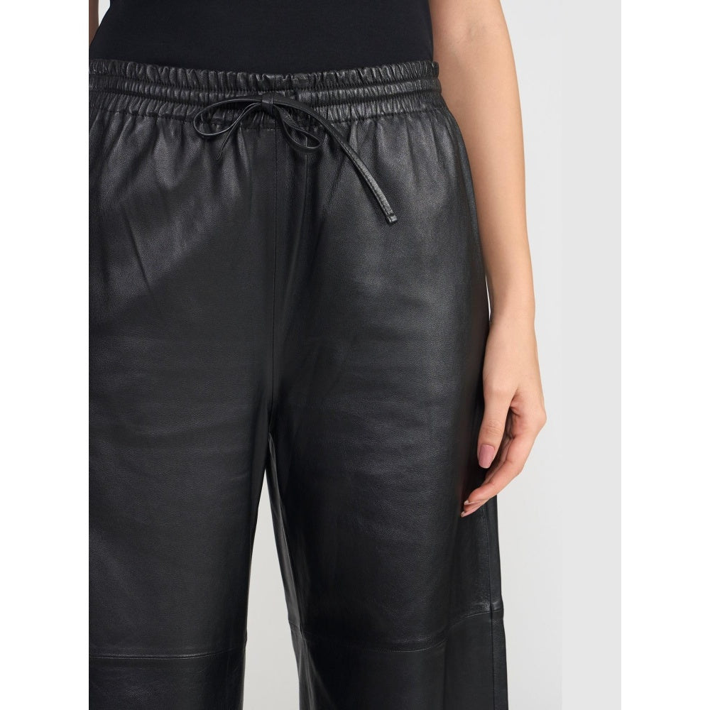 Perona Kathryn Black Leather Pant