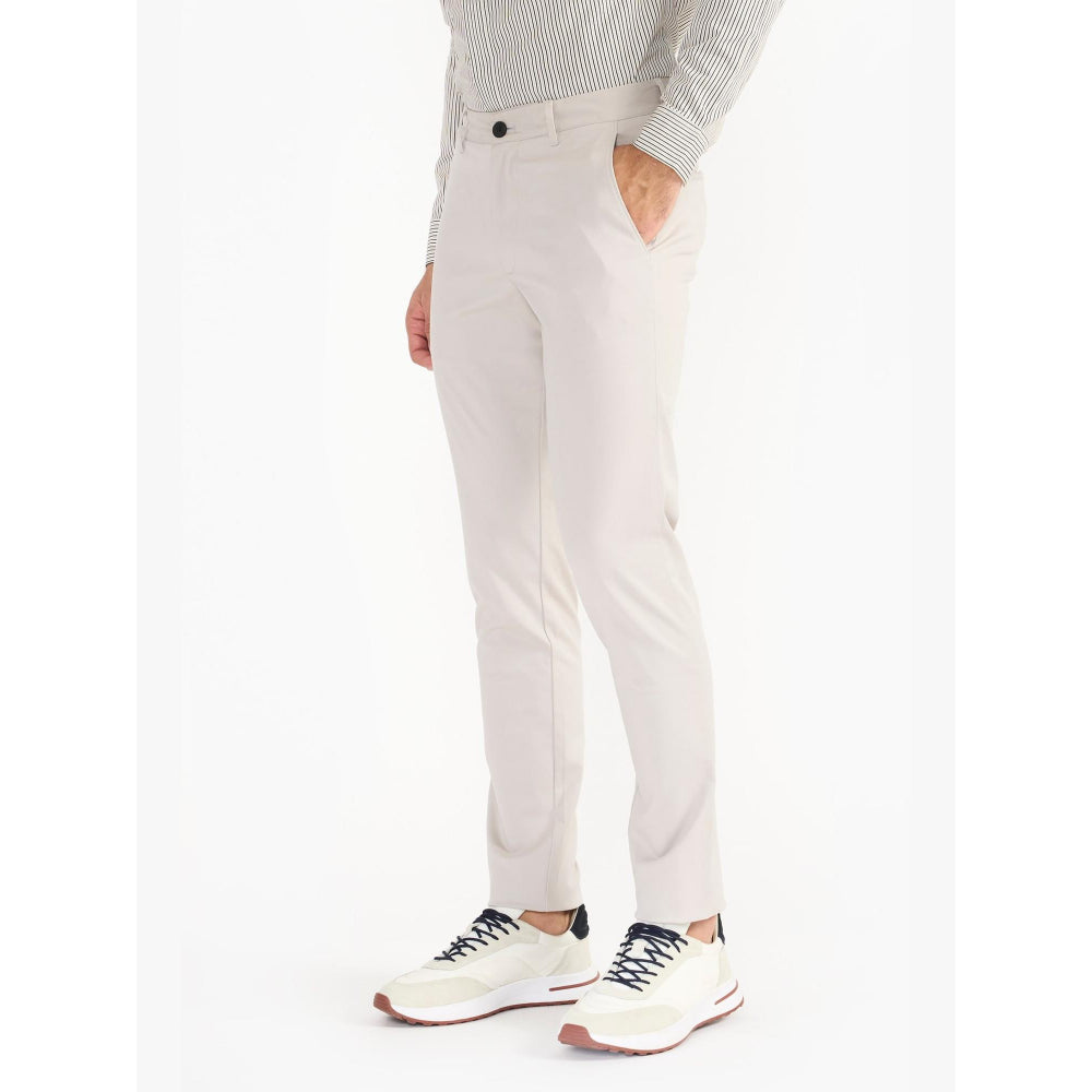 Perona Emmett Grey Solid Relaxed Fit Pant