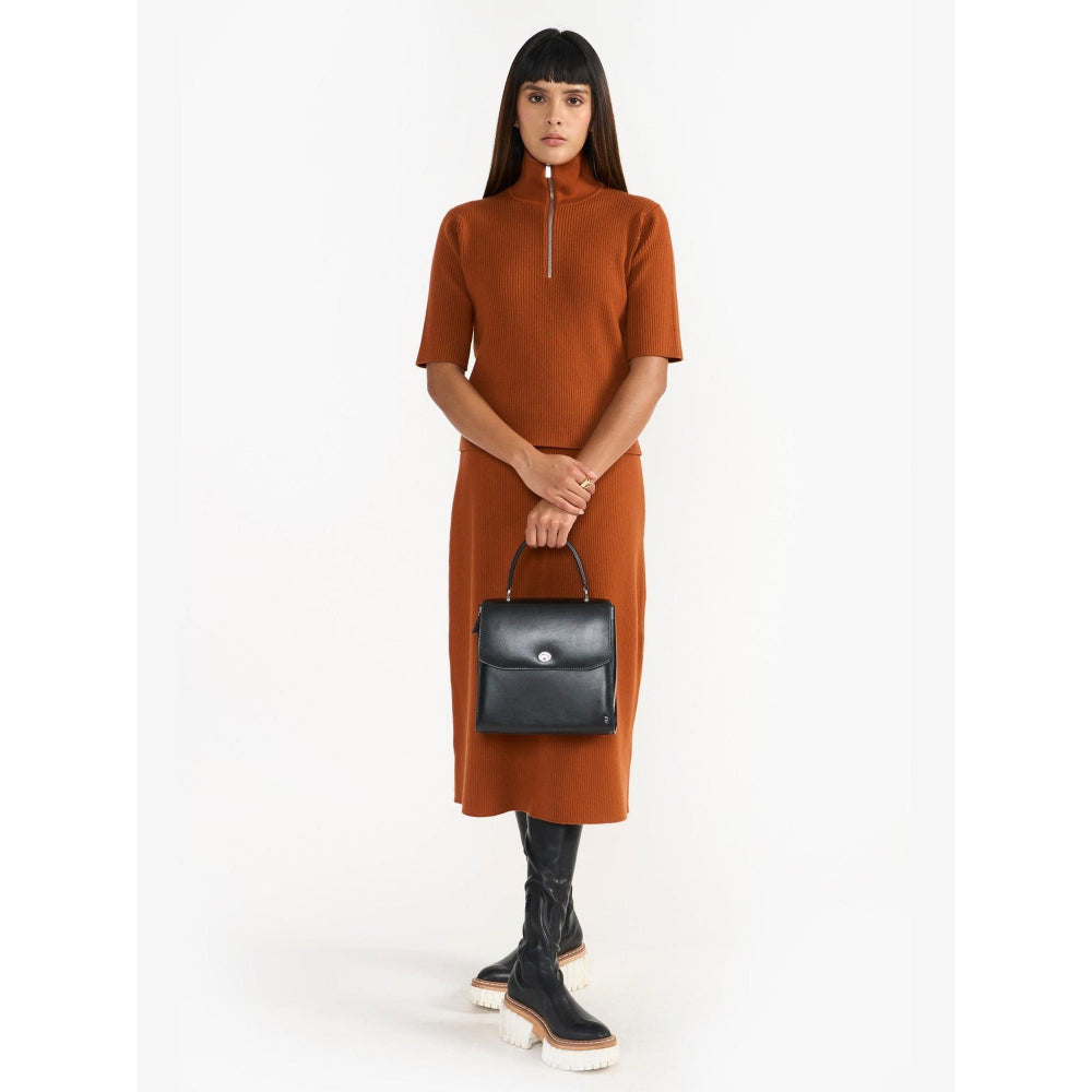Perona Madilynn Brown A Line Skirt