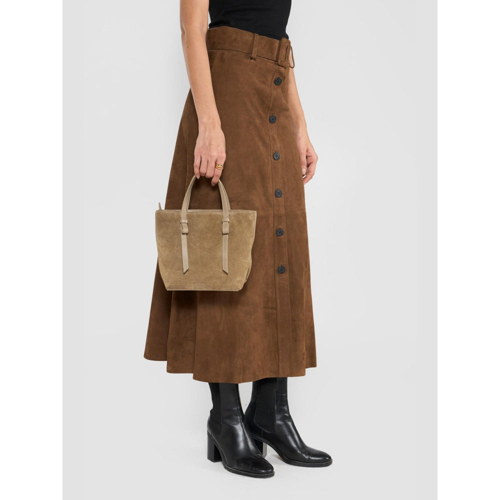 Perona Serena Brown A Line Skirt with Belt