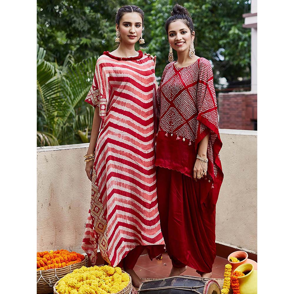 PINK CITY BY SARIKA Short Kaftan with Flap Dhoti (Set of 2)