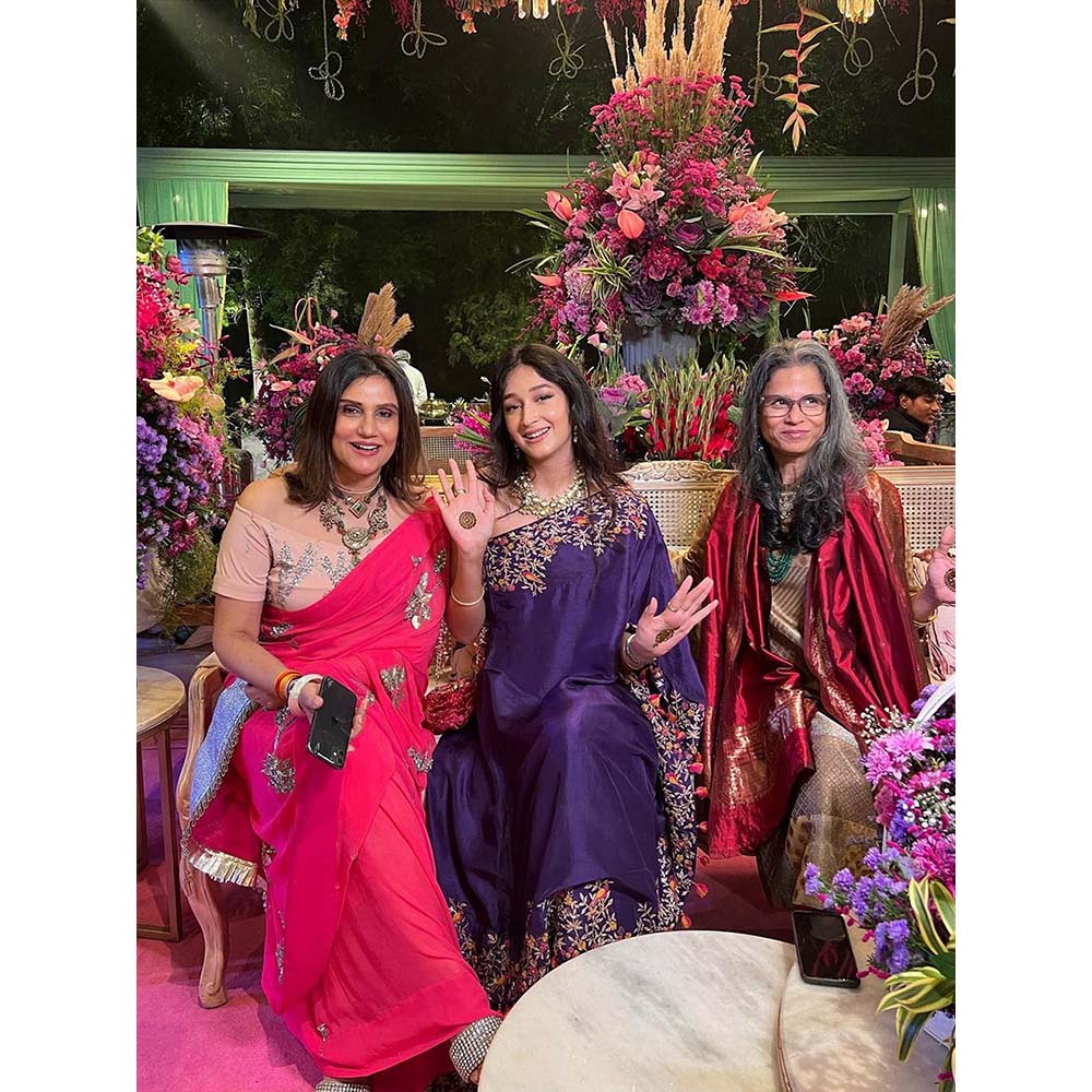 PINK CITY BY SARIKA Blue Embroidered Cape With Sharara (Set of 2)