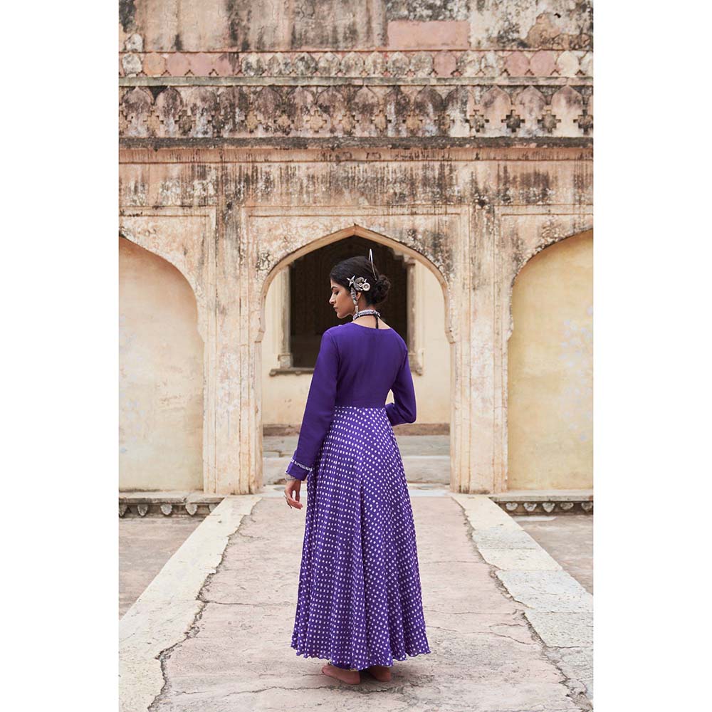 PINK CITY BY SARIKA Women's Mor Kala Anarkali Kurta and Pant (Set of 2)