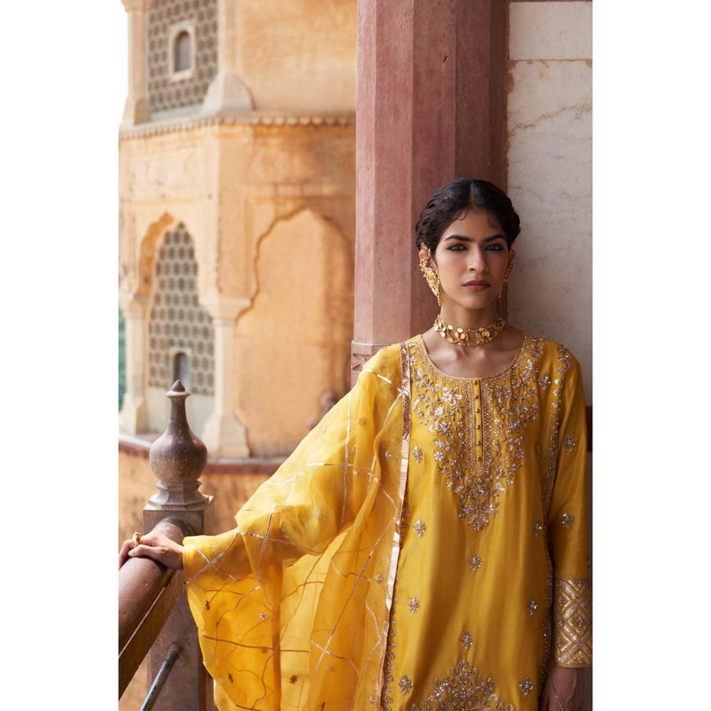 PINK CITY BY SARIKA Women's Kamal Sharara with Kurta and Dupatta (Set of 3)