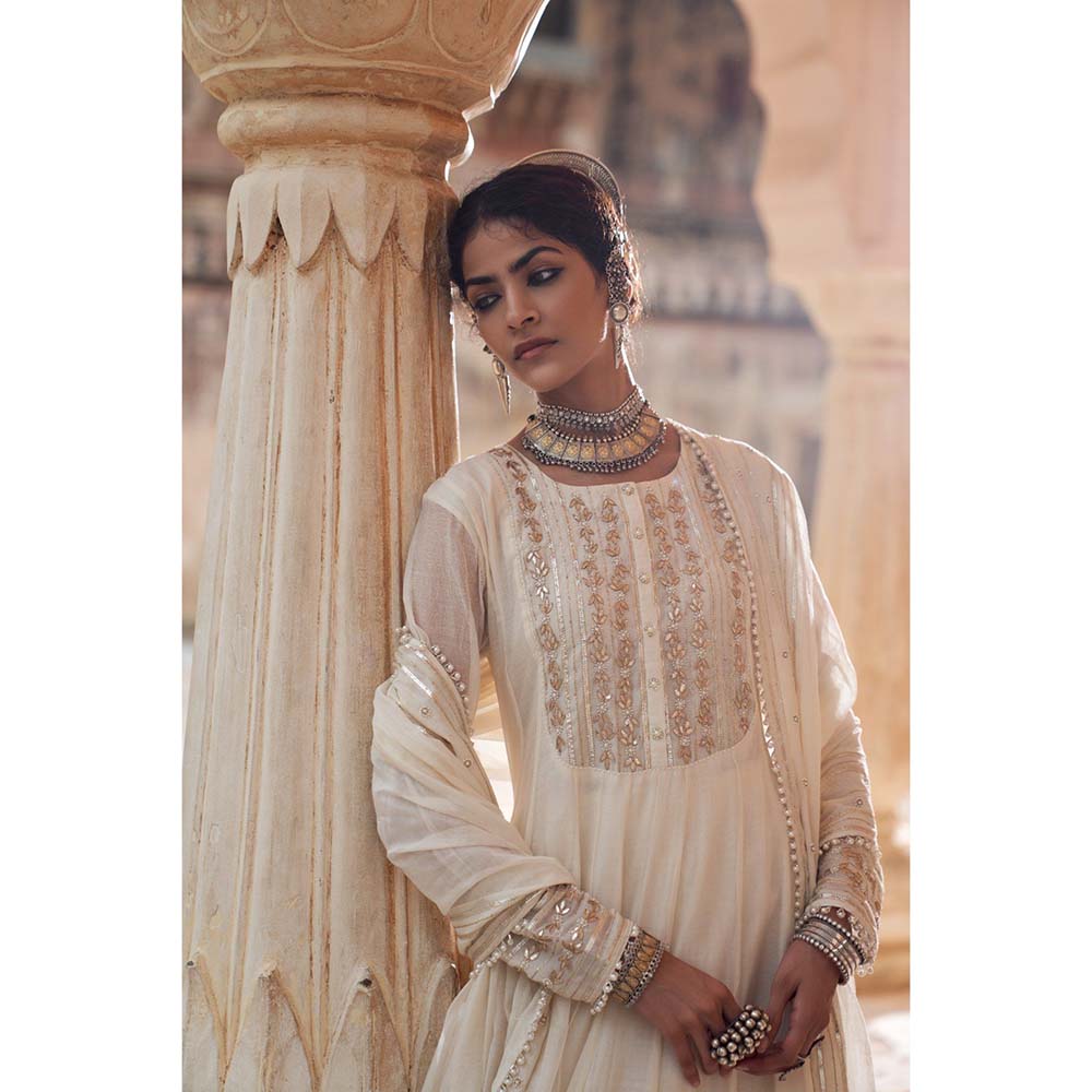 PINK CITY BY SARIKA Women's Chandni Anarkali Kurta with Pant and Dupatta (Set of 3)