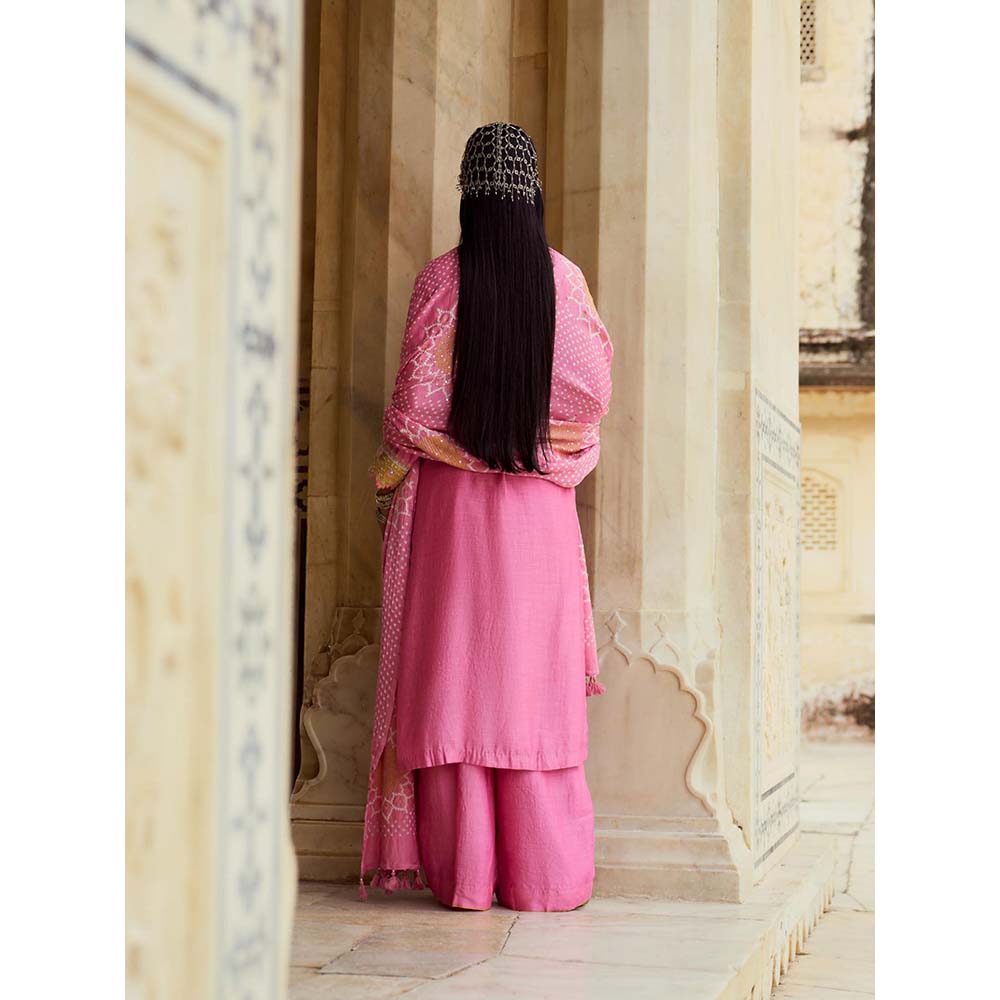 PINK CITY BY SARIKA Pink Kurta with Pant and Dupatta (Set of 3)
