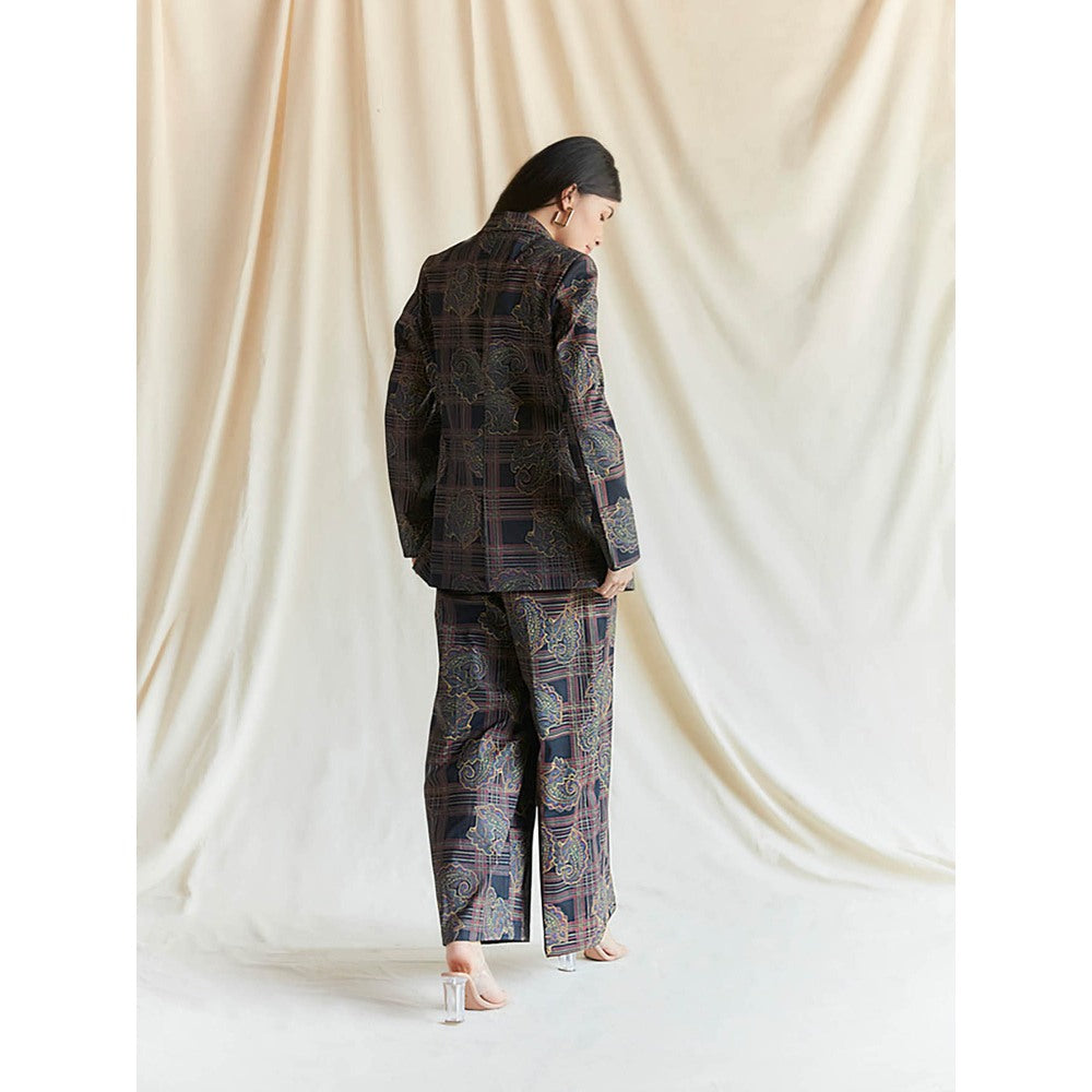 Pinnacle By Shruti Sancheti Blue Printed Pant Suit (Set of 2)