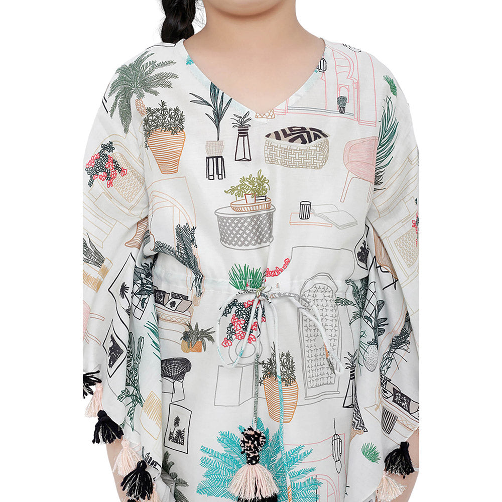PS Kids by Payal Singhal White Printed Dress