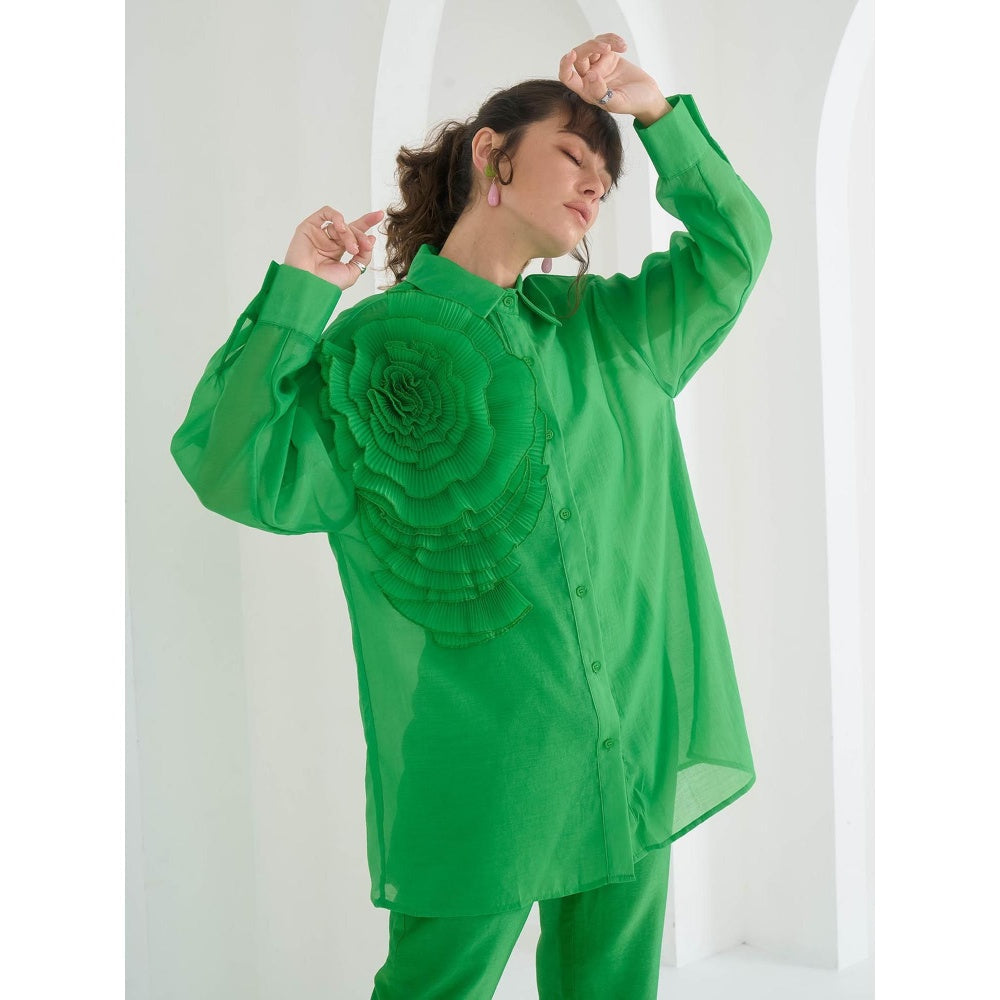 Pleats by Aruni Green Yasmin Shirt