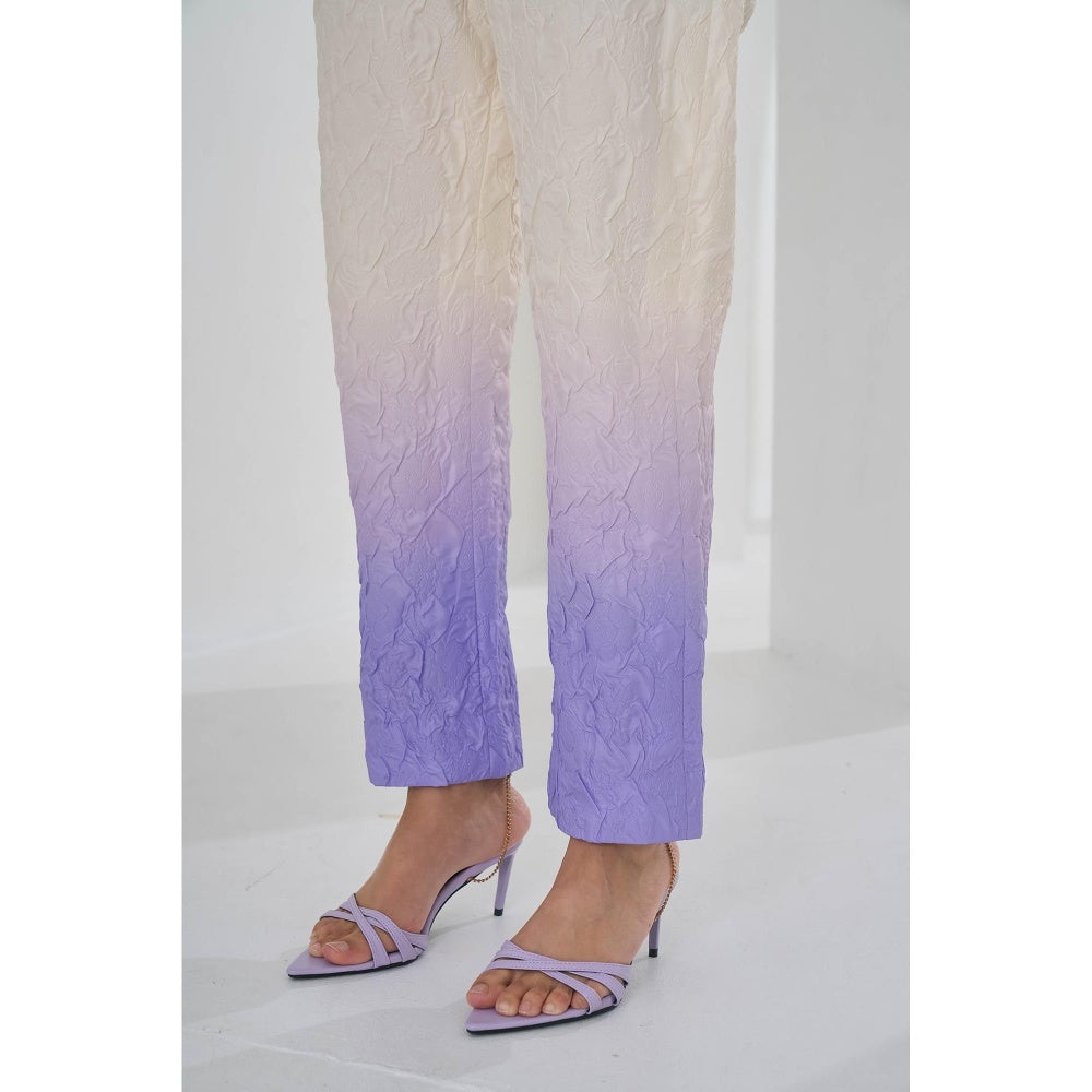 Pleats by Aruni Purple Ombre Crushed Co-Ord (Set of 2)