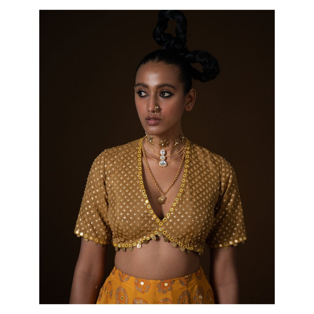 POOJA RAJGARHIA GUPTA Kasundi Lehenga (Set of 3)