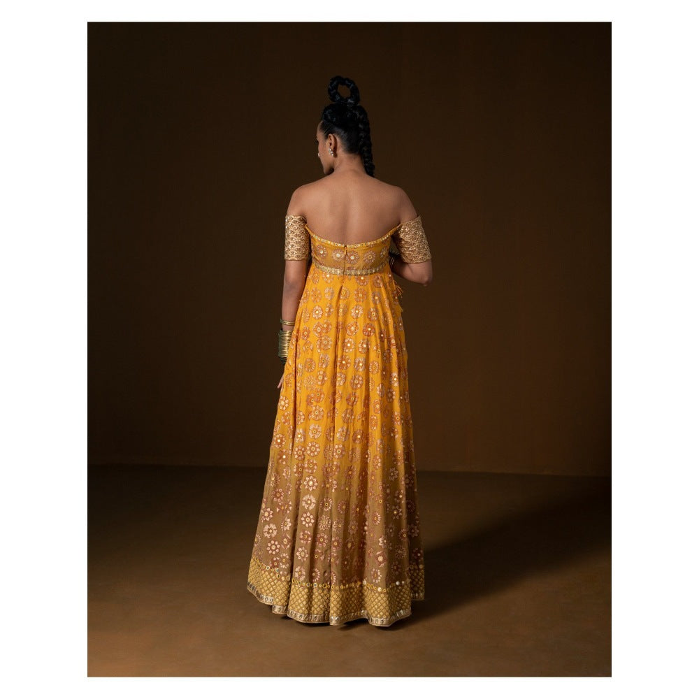 POOJA RAJGARHIA GUPTA Kasundi Anarkali Kurta with Dupatta (Set of 2)