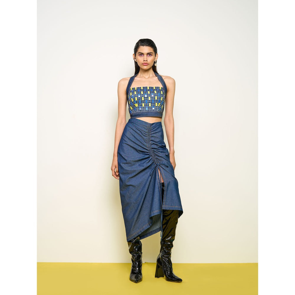 POOJA RAJGARHIA GUPTA Blue Denim Firefly Crop Top