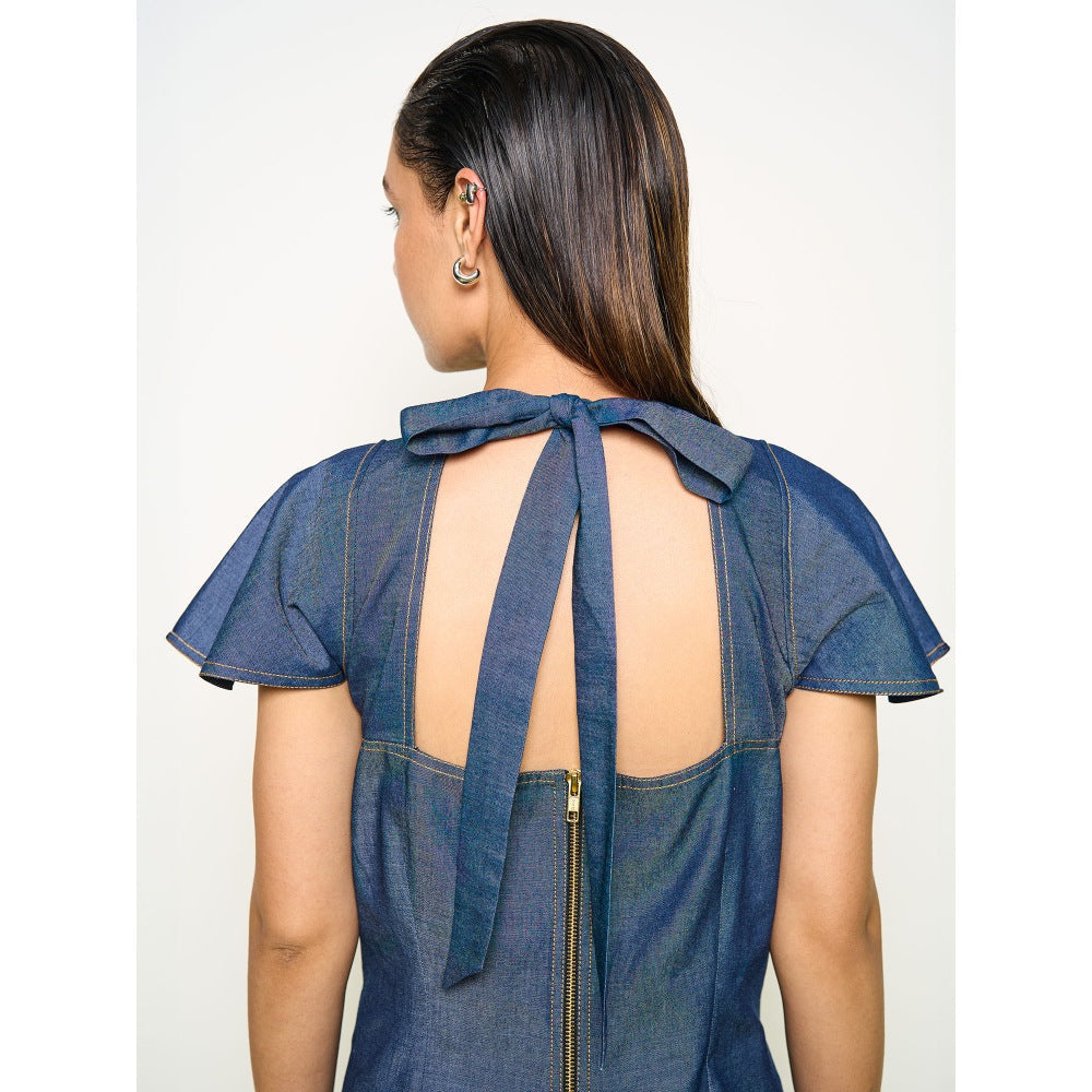 POOJA RAJGARHIA GUPTA Blue Denim Wildling Jumpsuit