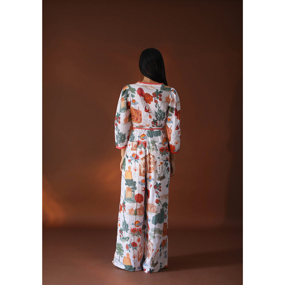 Pozruh By Aiman Astra White Jumpsuit