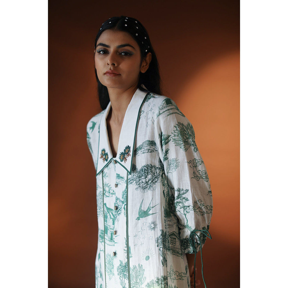 Pozruh By Aiman Sidra White Tunic Dress