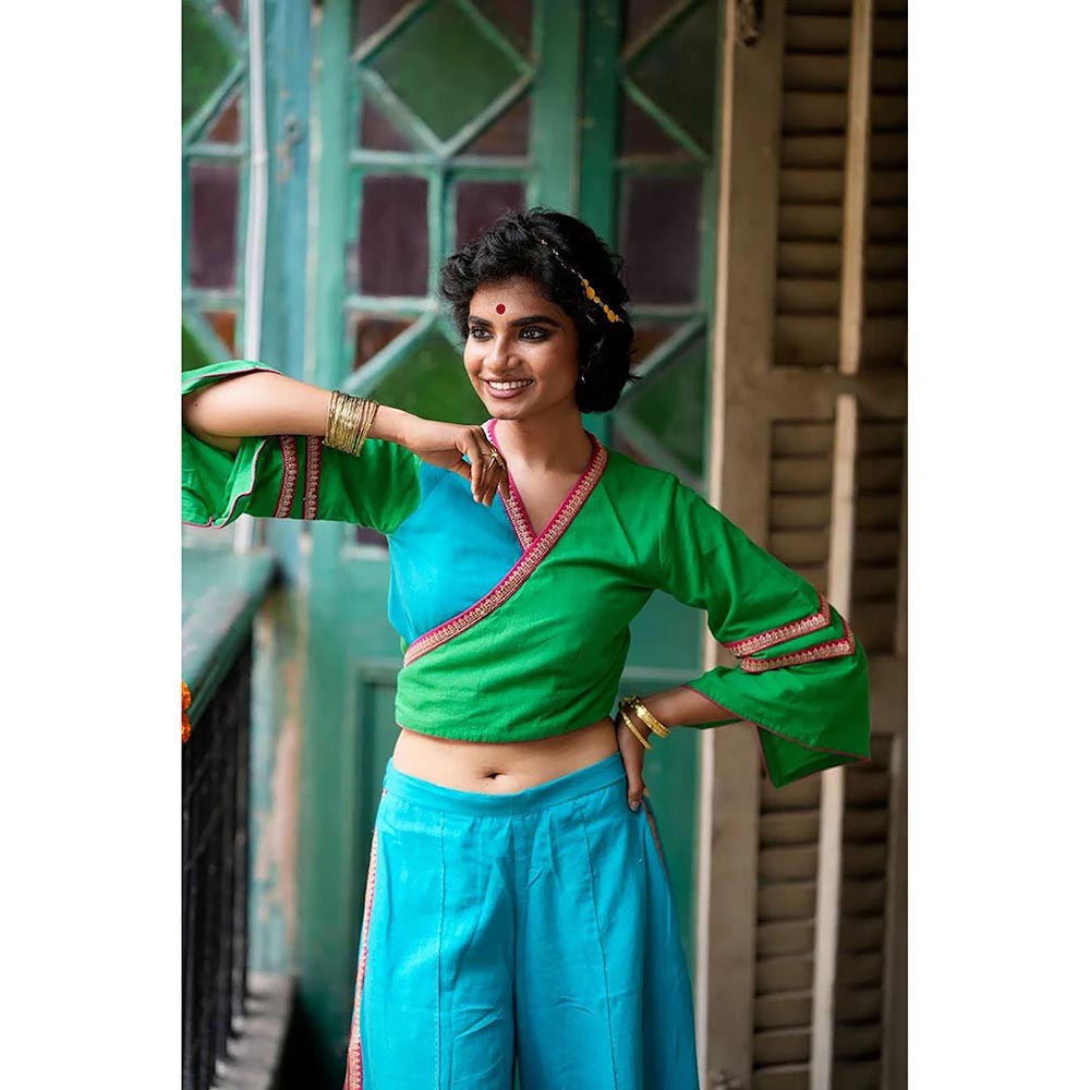 PRATHAA Ehsaas Saanand Colorblock Stitched Blouse