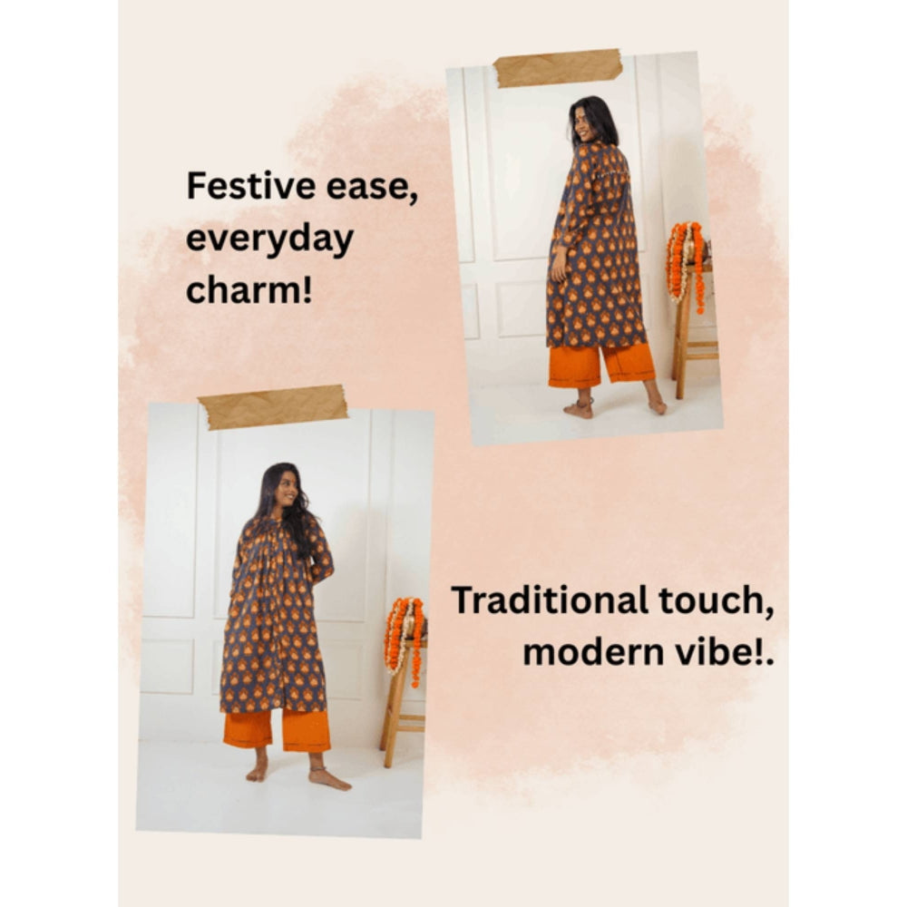 PRATHAA Taal Kosha Batik Printed Kurta and Straight Pants