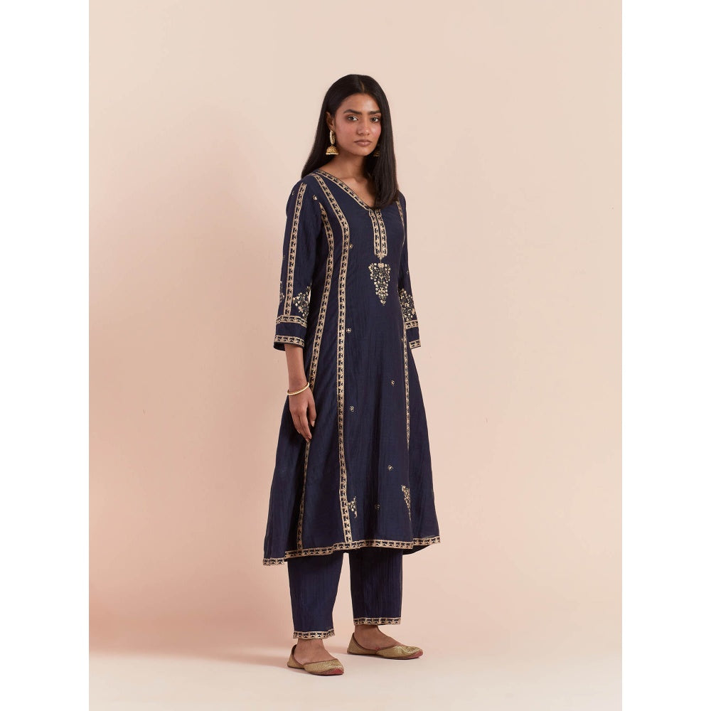 Priya Chaudhary Blue Soft Chanderi Kurta