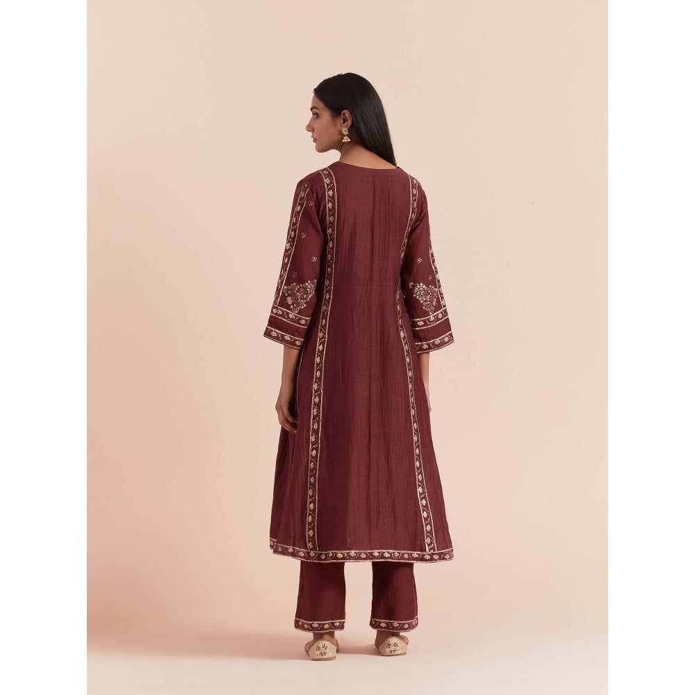 Priya Chaudhary Red Soft Chanderi Kurta