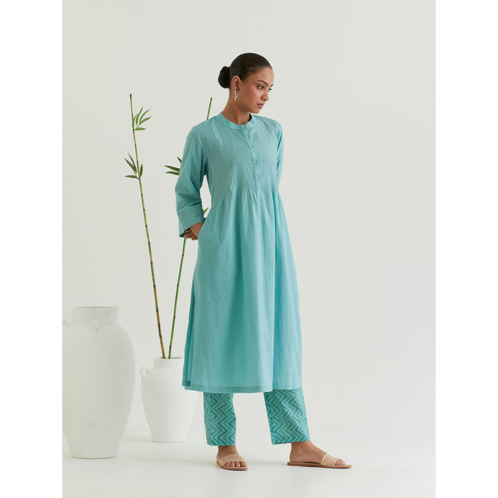 Priya Chaudhary Green Cotton Printed Pant