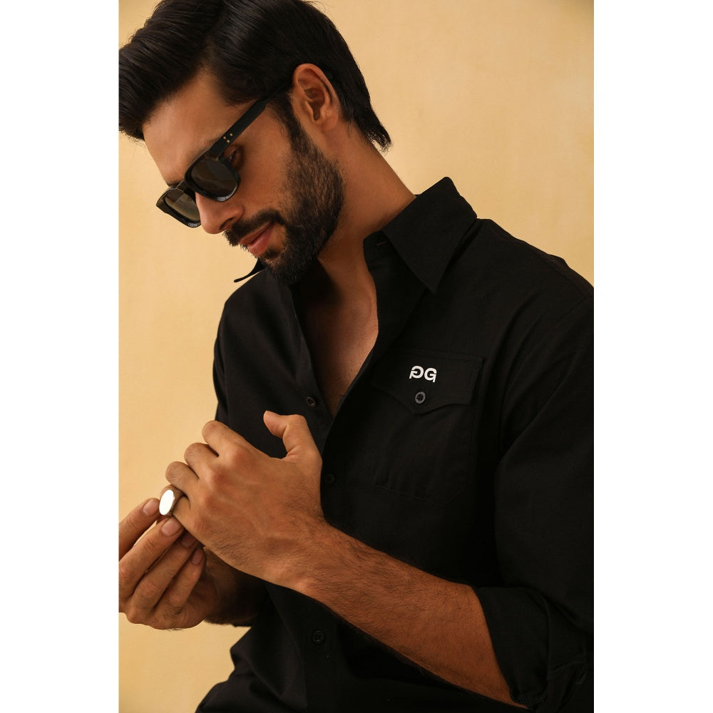 PRIMAL GRAY Black Organic Cotton Extra Long Shirt
