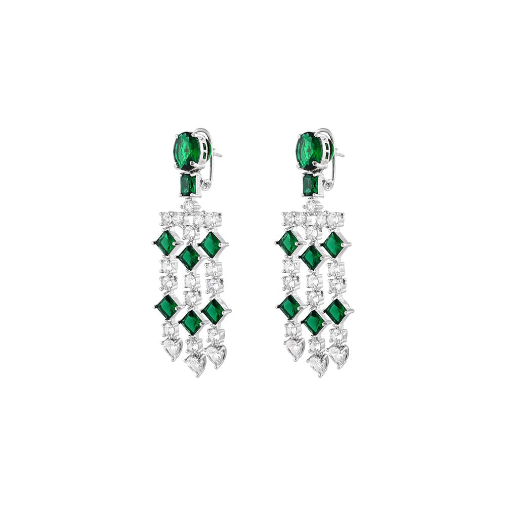 PRIHAN LUXURY Dreamy Emerald Danglers Earrings