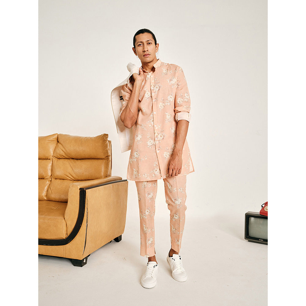 Project Bandi Pink Gulab Linen Kurta with Pajama (Set of 2)