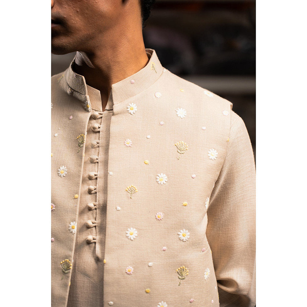 Project Bandi Beige Ruh Open Nehru Jacket