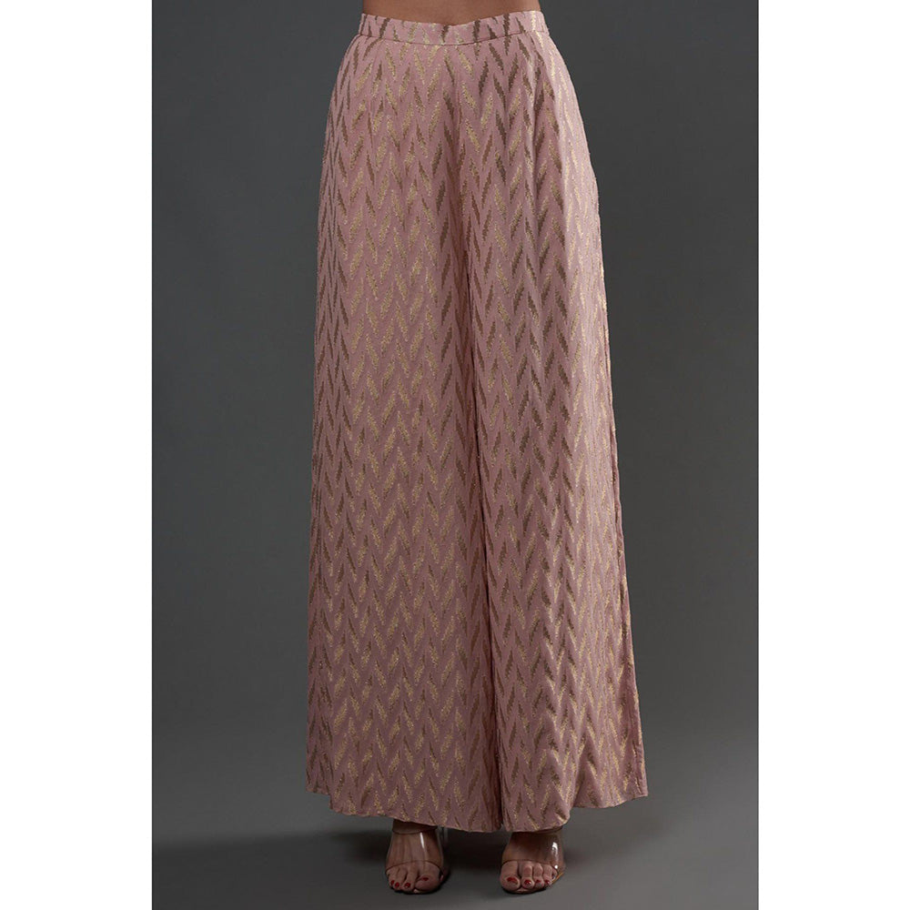 PS Pret by Payal Singhal Rose Pink Embroidered Kaftan With Palazzo (Set of 2)