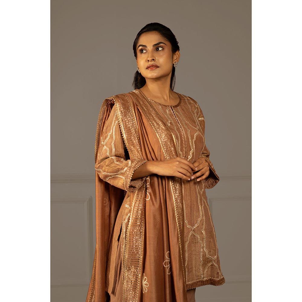 Punam Khetann Kanch Kala Kurti with Sharara & Dupatta